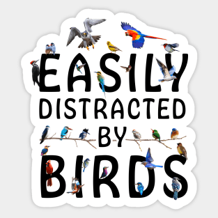 Easily Distracted By Birds Sticker